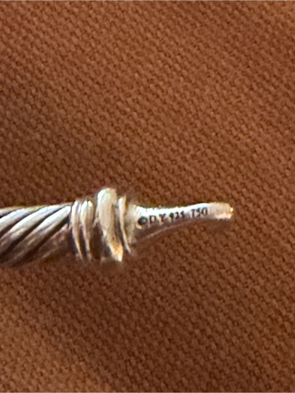 David Yurman Two-Tone Silver and Gold Cable Bracelet - Picture 6 of 7